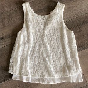 White Crochet Tank